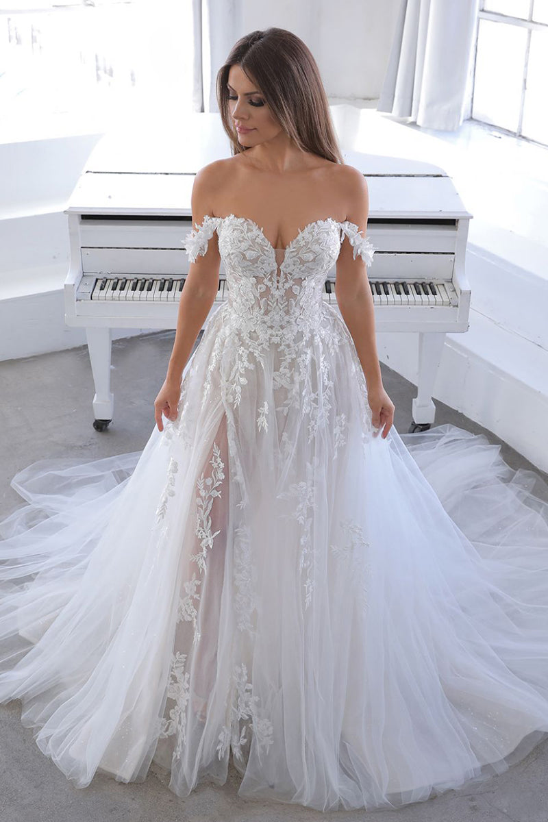 Athens Off The Shoulder A line Wedding Dress