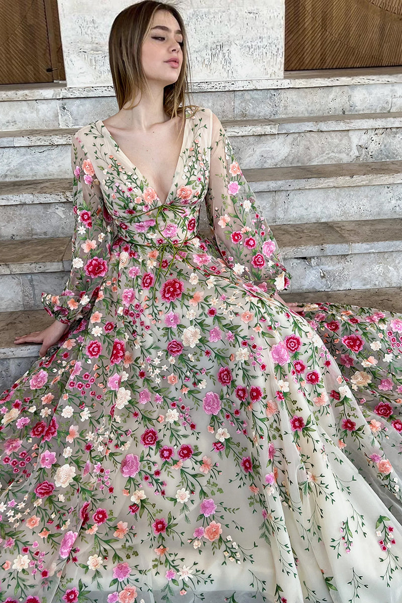Wildflower Romance Embroidered Maxi Dress