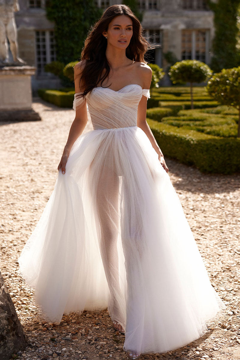 Galina Off the Shoulder A Line Wedding Dress