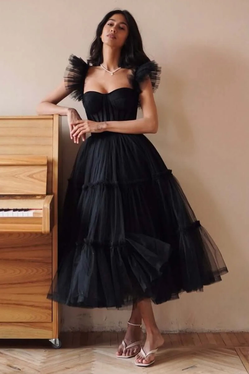 Geisha Bustier Tulle Midi Dress