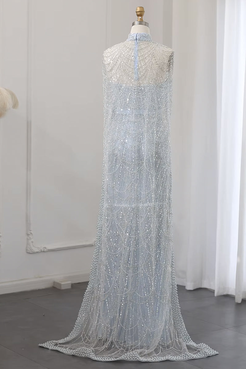 Alexandra Pearl Embellished Maxi Dress | Jewelclues | #color_light blue