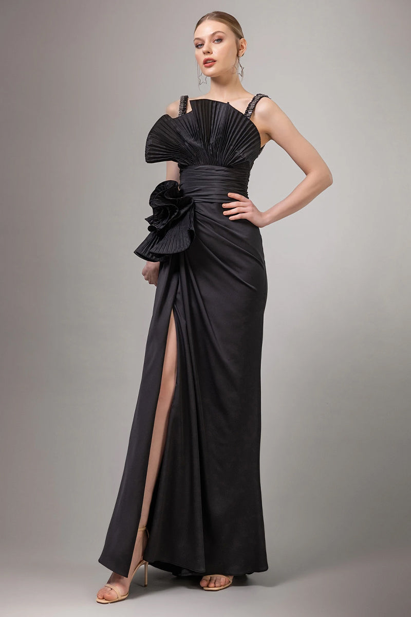 Alexandra Ruffled Maxi Dress | Jewelclues  #color_black