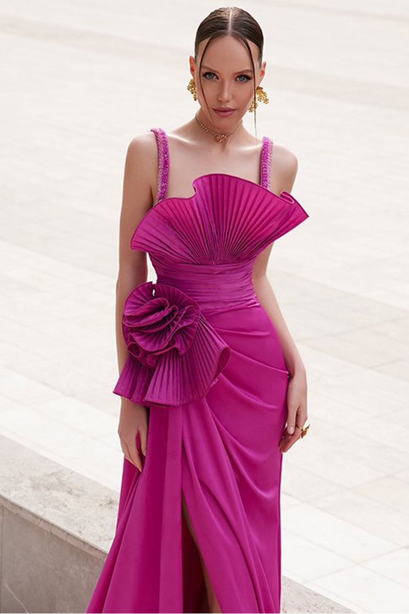 Alexandra Ruffled Maxi Dress | Jewelclues  #color_fuchsia