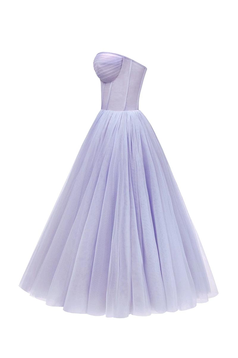 All For Love Strapless Tulle Midi Dress | Jewelclues | #color_lavender