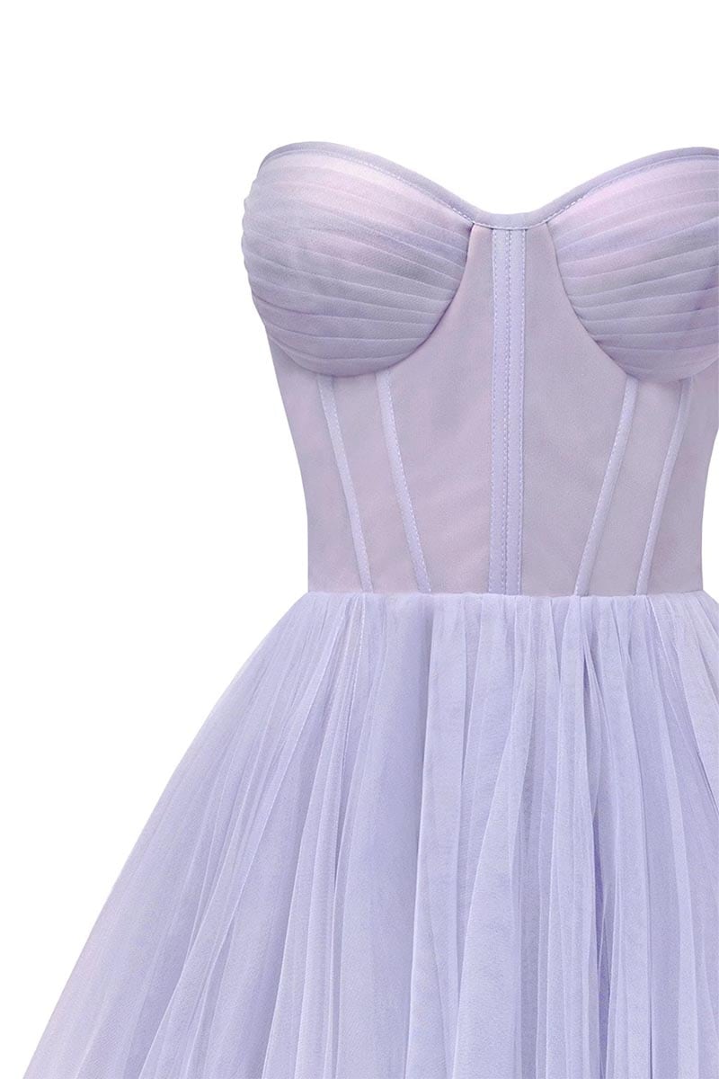 All For Love Strapless Tulle Midi Dress | Jewelclues | #color_lavender