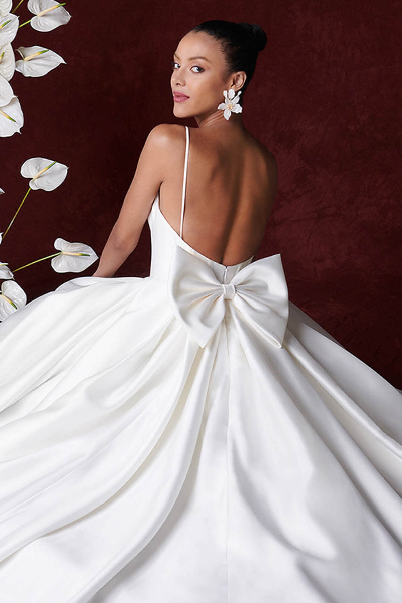 Astraea Back-Bow Wedding Gown | Jewelclues