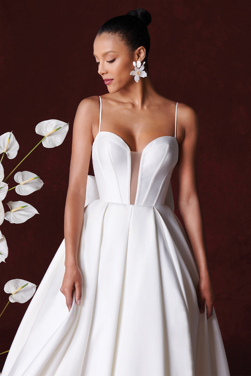 Astraea Back-Bow Wedding Gown | Jewelclues