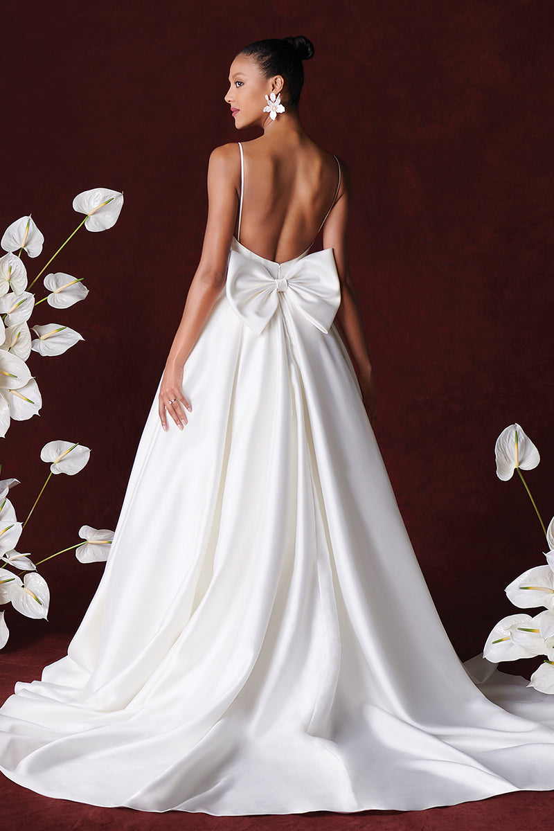 Astraea Back-Bow Wedding Gown | Jewelclues