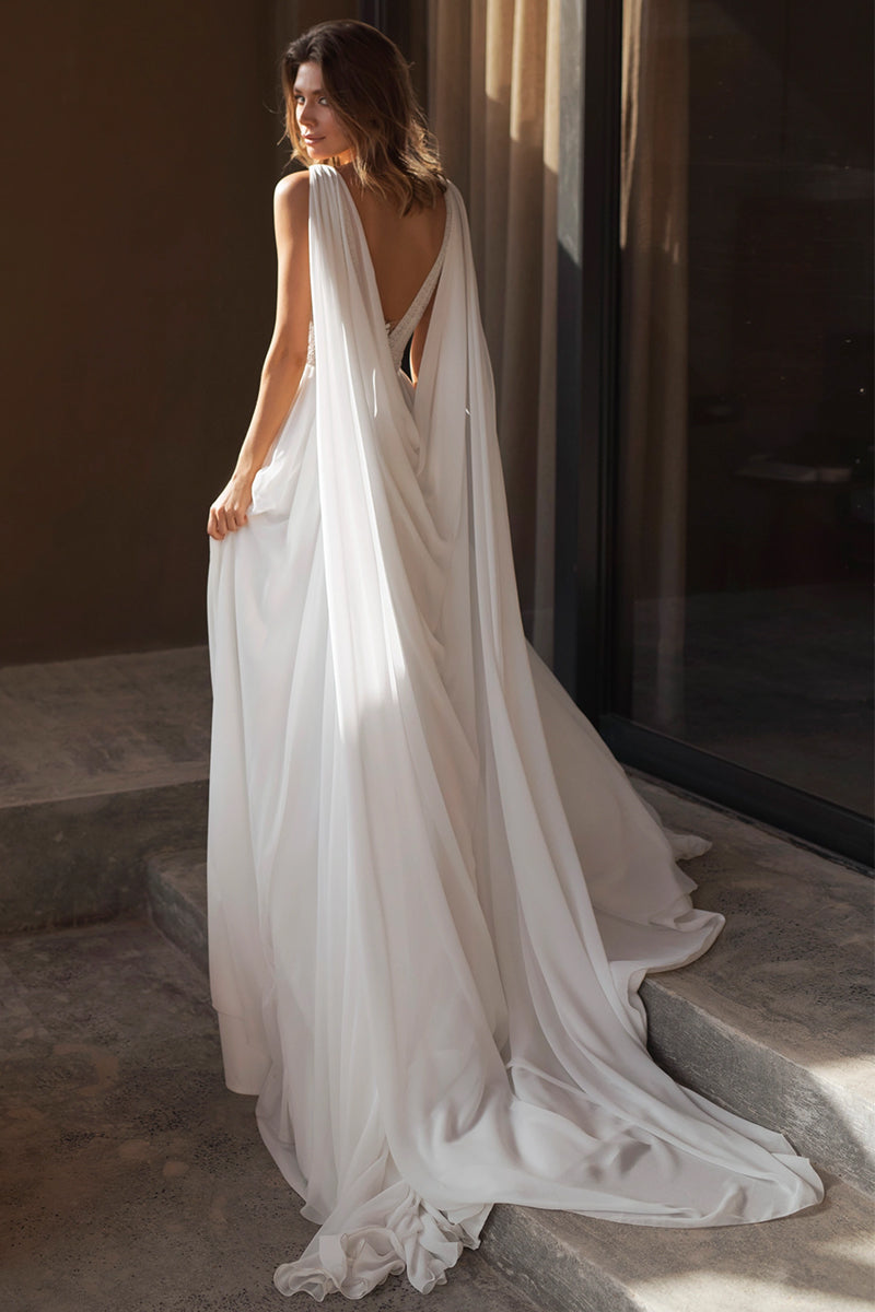 Athens Chiffon Wedding Dress | Jewelclues