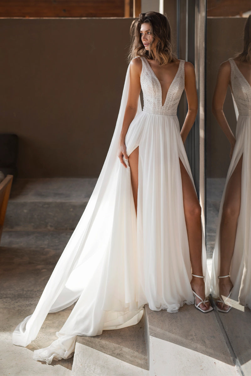 Athens Chiffon Wedding Dress | Jewelclues