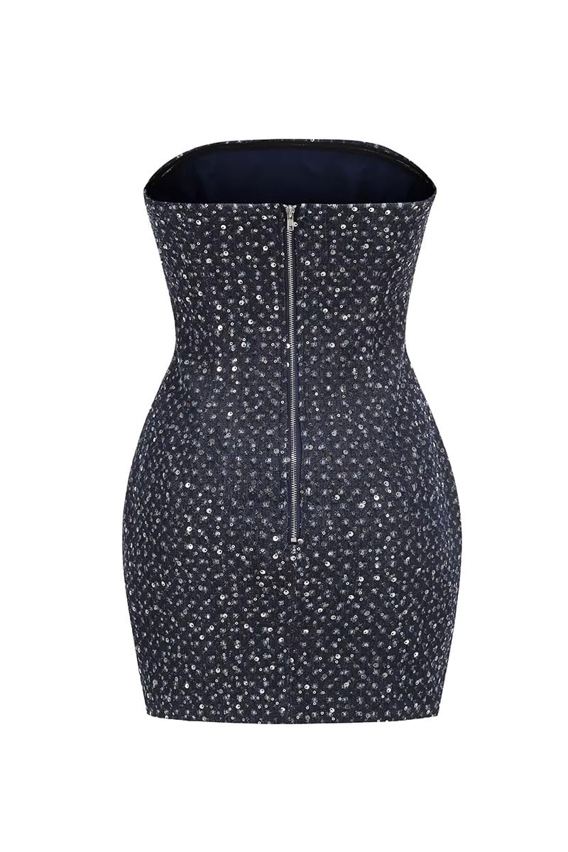 Avalon Sequin Strapless Mini Dress | Jewelclues