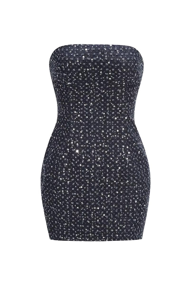 Avalon Sequin Strapless Mini Dress | Jewelclues