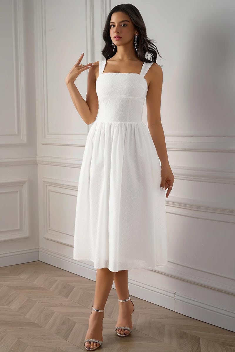 Beyond Classy White Midi Dress | Jewelclues