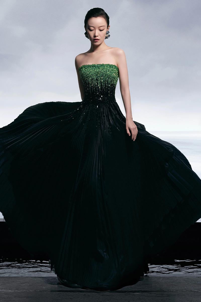 Classy Sensation Strapless Beaded Evening Gown | Jewelclues