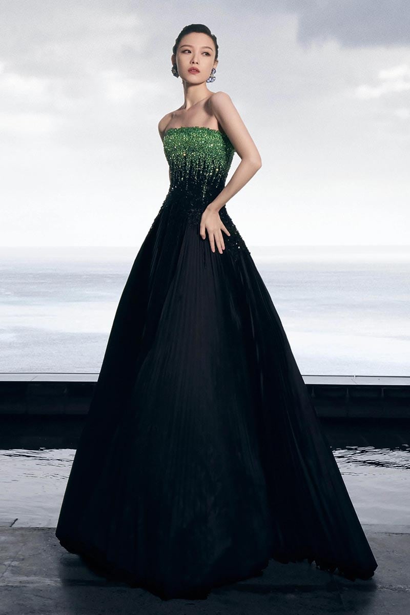 Classy Sensation Strapless Beaded Evening Gown | Jewelclues