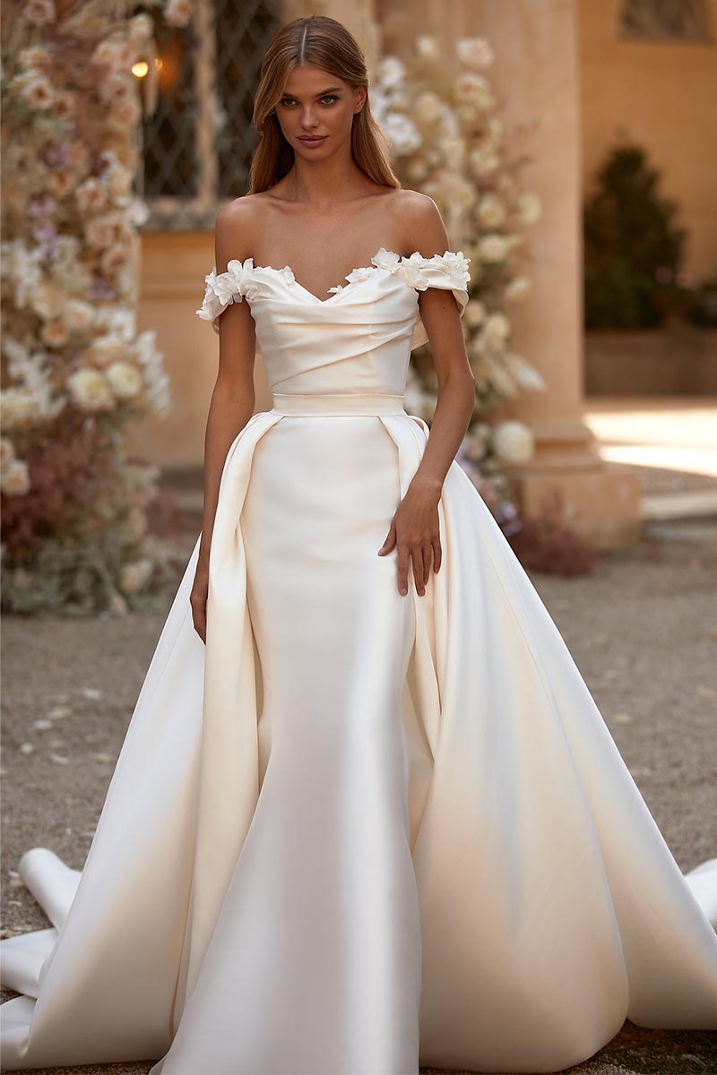 Divinely Romantic Satin Wedding Dress | Jewelclues