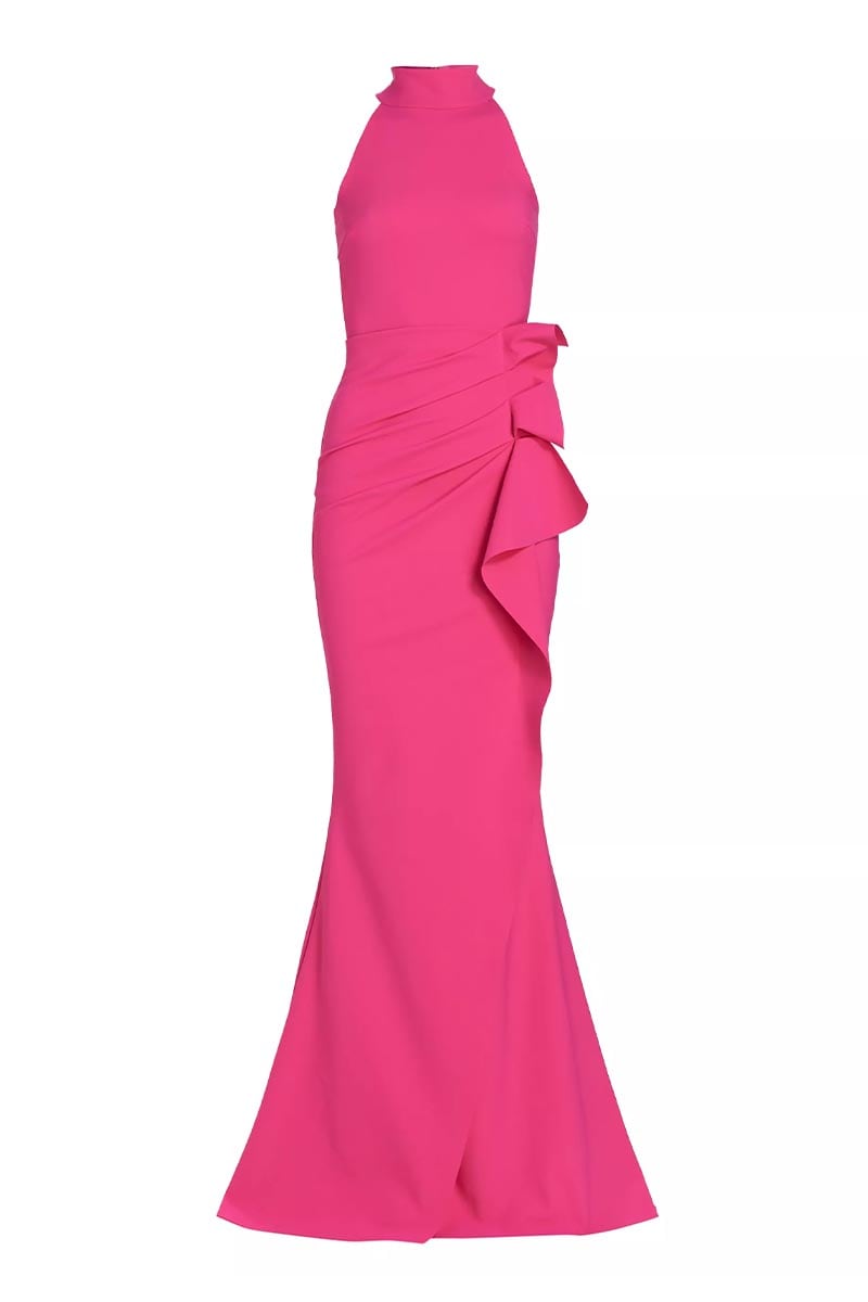 Enchanted Glamour Halter Maxi Dress | Jewelclues #color_hot pink