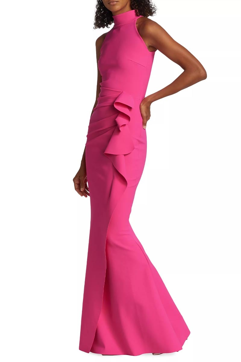 Enchanted Glamour Halter Maxi Dress | Jewelclues #color_hot pink