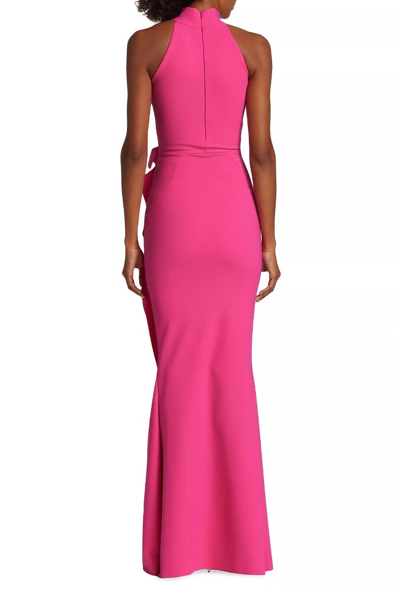 Enchanted Glamour Halter Maxi Dress | Jewelclues #color_hot pink