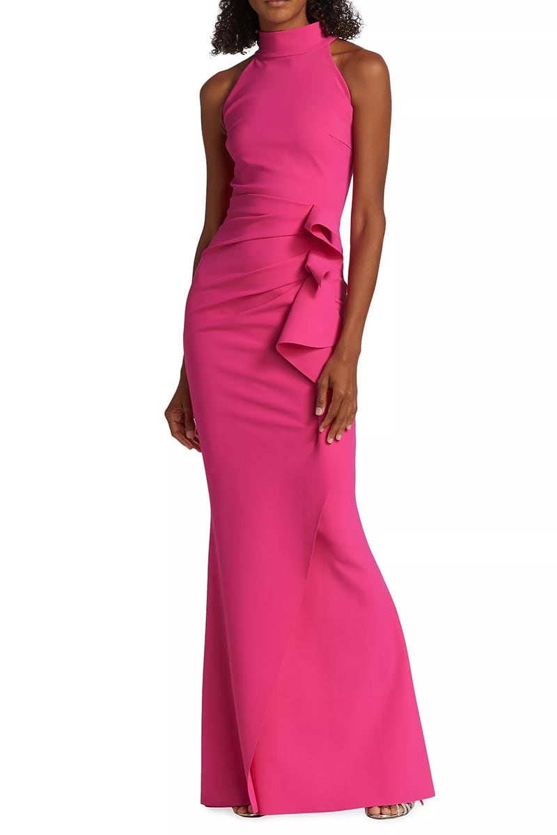 Enchanted Glamour Halter Maxi Dress | Jewelclues #color_hot pink