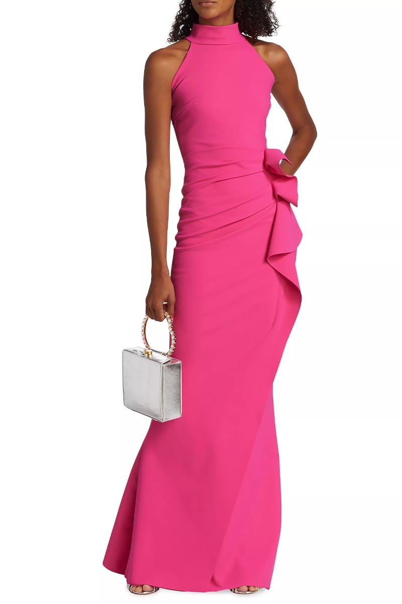 Enchanted Glamour Halter Maxi Dress | Jewelclues #color_hot pink