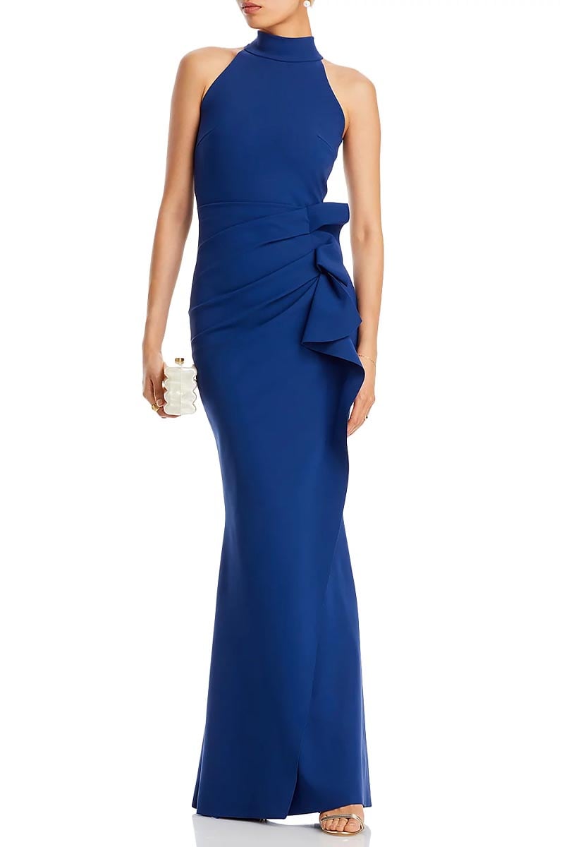 Enchanted Glamour Halter Maxi Dress | Jewelclues #color_blue