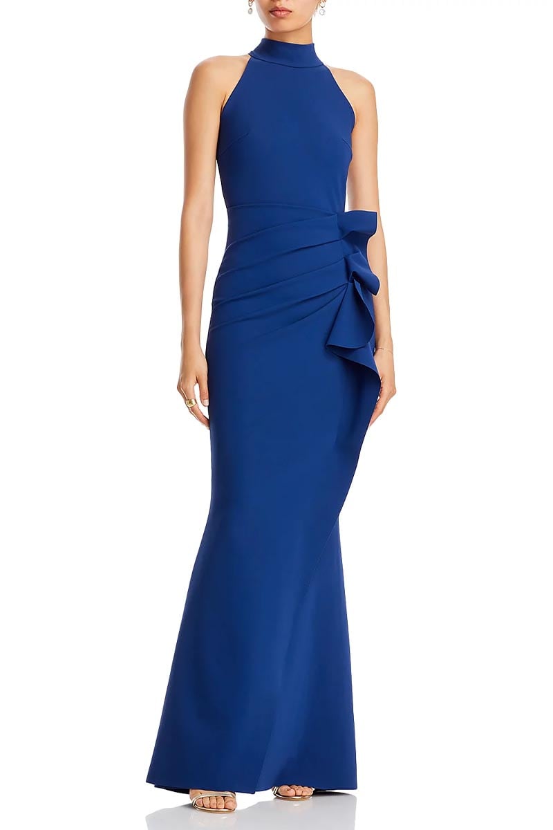 Enchanted Glamour Halter Maxi Dress | Jewelclues #color_blue