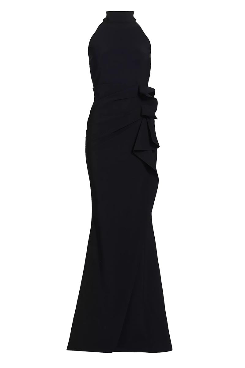 Enchanted Glamour Halter Maxi Dress | Jewelclues #color_black