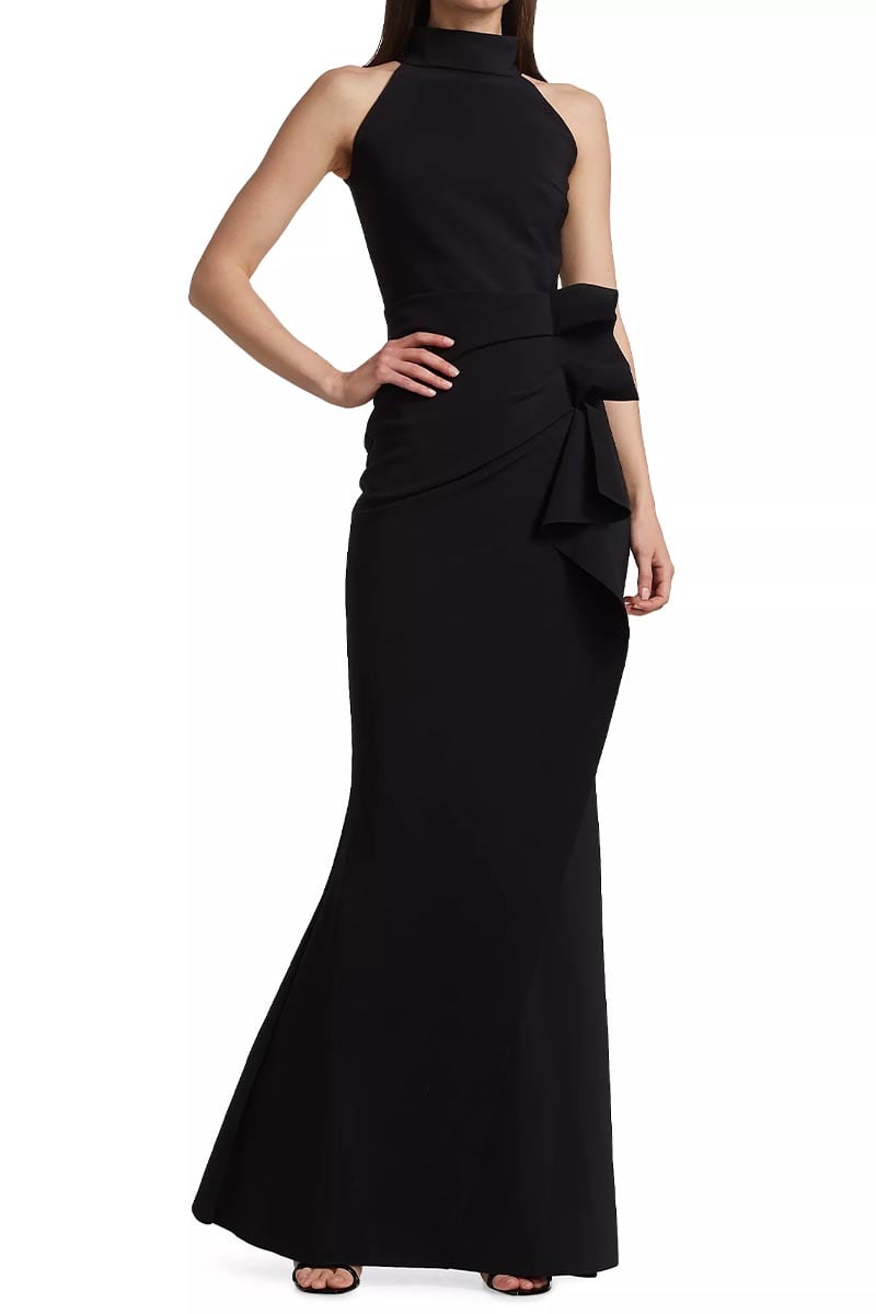 Enchanted Glamour Halter Maxi Dress | Jewelclues #color_black