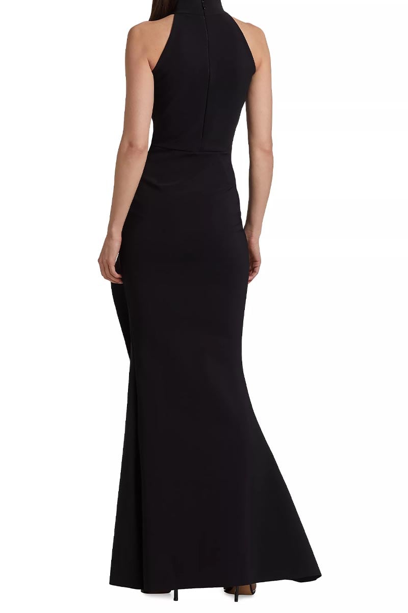 Enchanted Glamour Halter Maxi Dress | Jewelclues #color_black