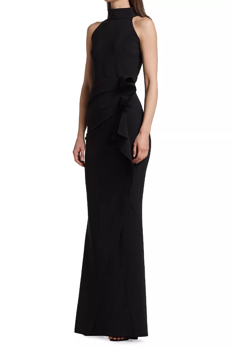 Enchanted Glamour Halter Maxi Dress | Jewelclues #color_black