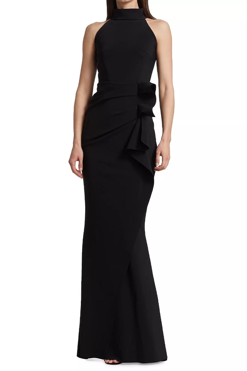 Enchanted Glamour Halter Maxi Dress | Jewelclues #color_black