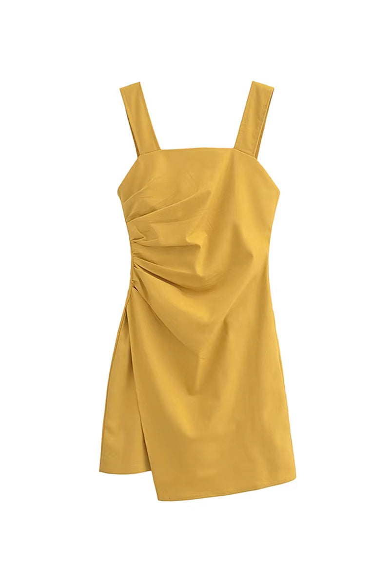 Everyday Sensation Square Neck Mini Dress | Jewelclues #color_mustard