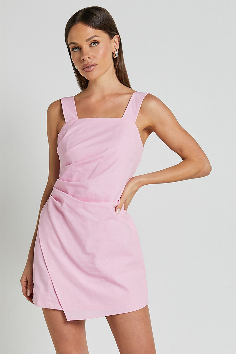 Everyday Sensation Square Neck Mini Dress | Jewelclues #color_pink