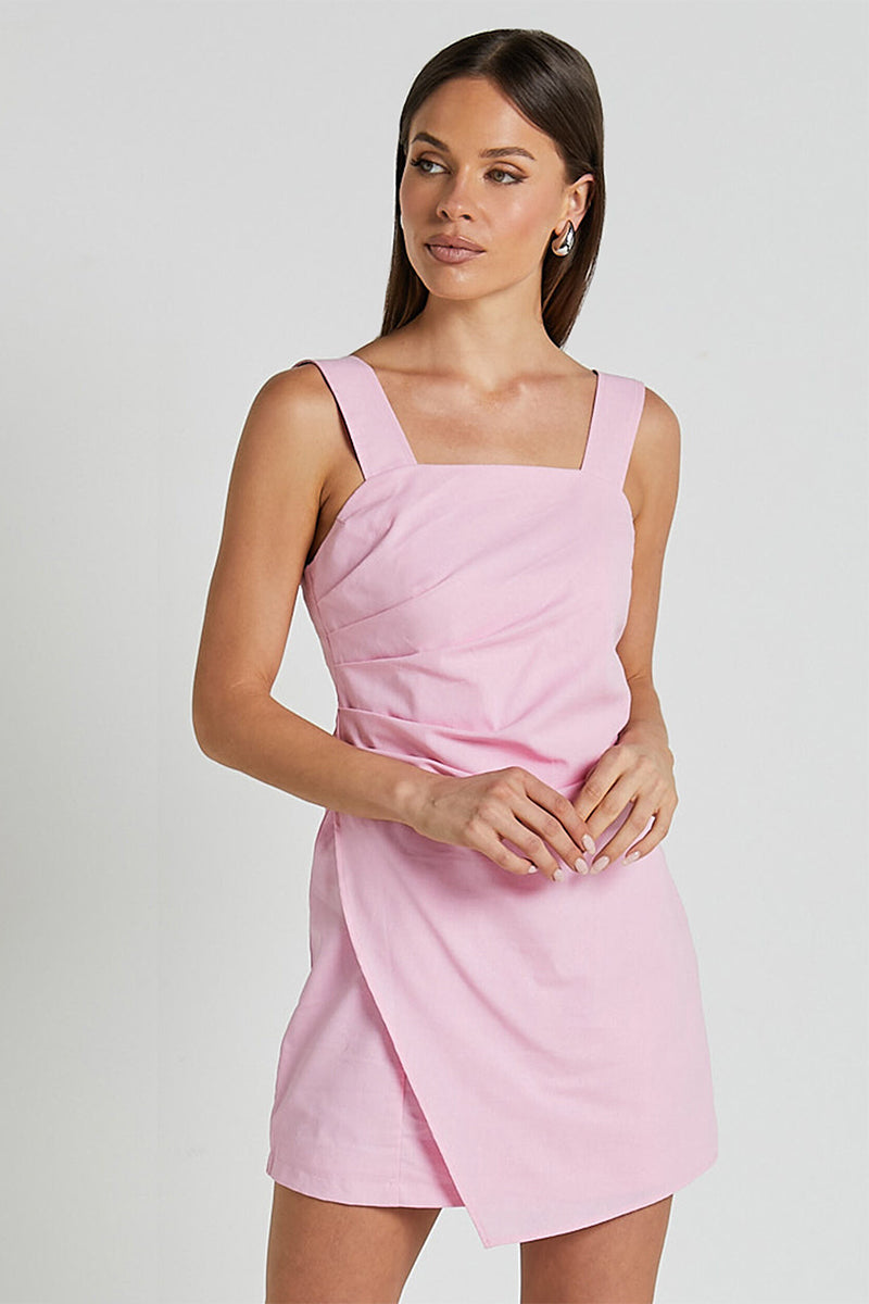 Everyday Sensation Square Neck Mini Dress | Jewelclues #color_pink