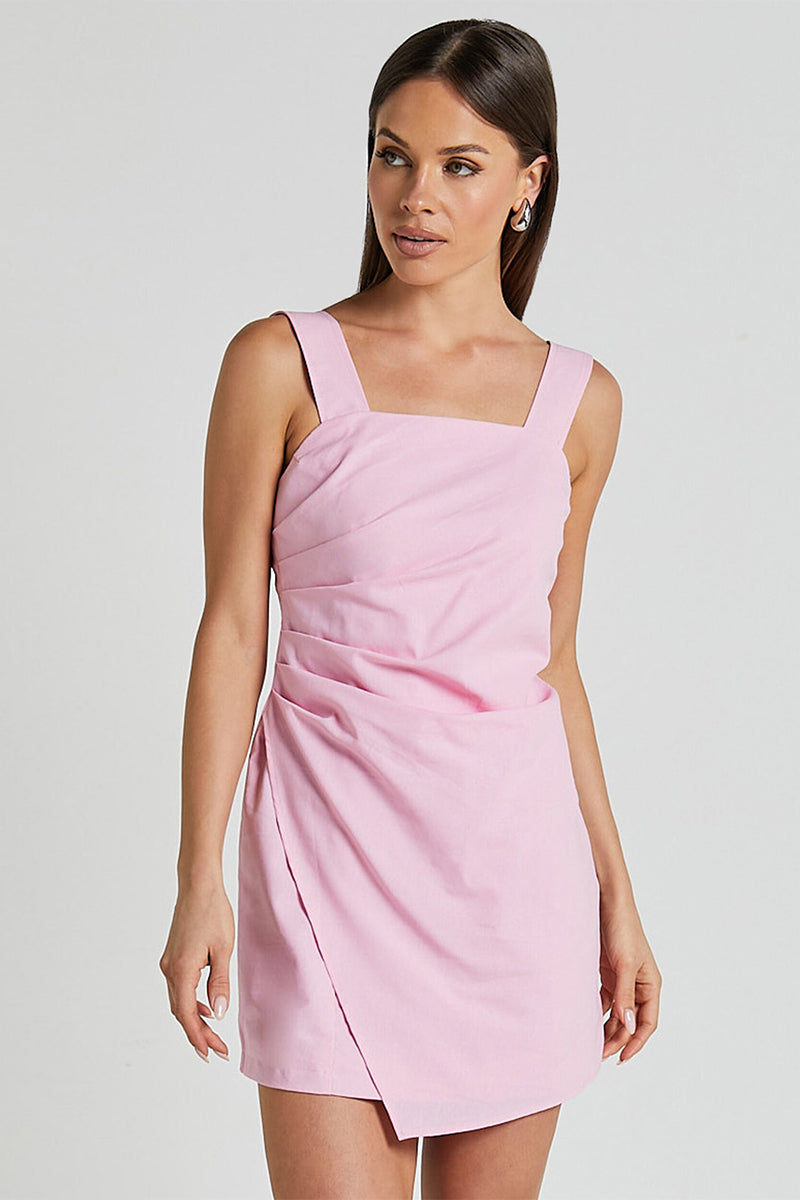 Everyday Sensation Square Neck Mini Dress | Jewelclues #color_pink