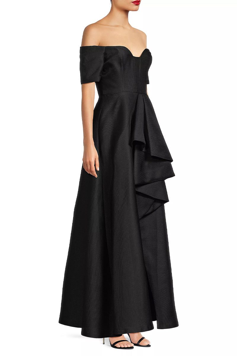 Jess Off-the-Shoulder Maxi Dress | Jewelclues #color_black