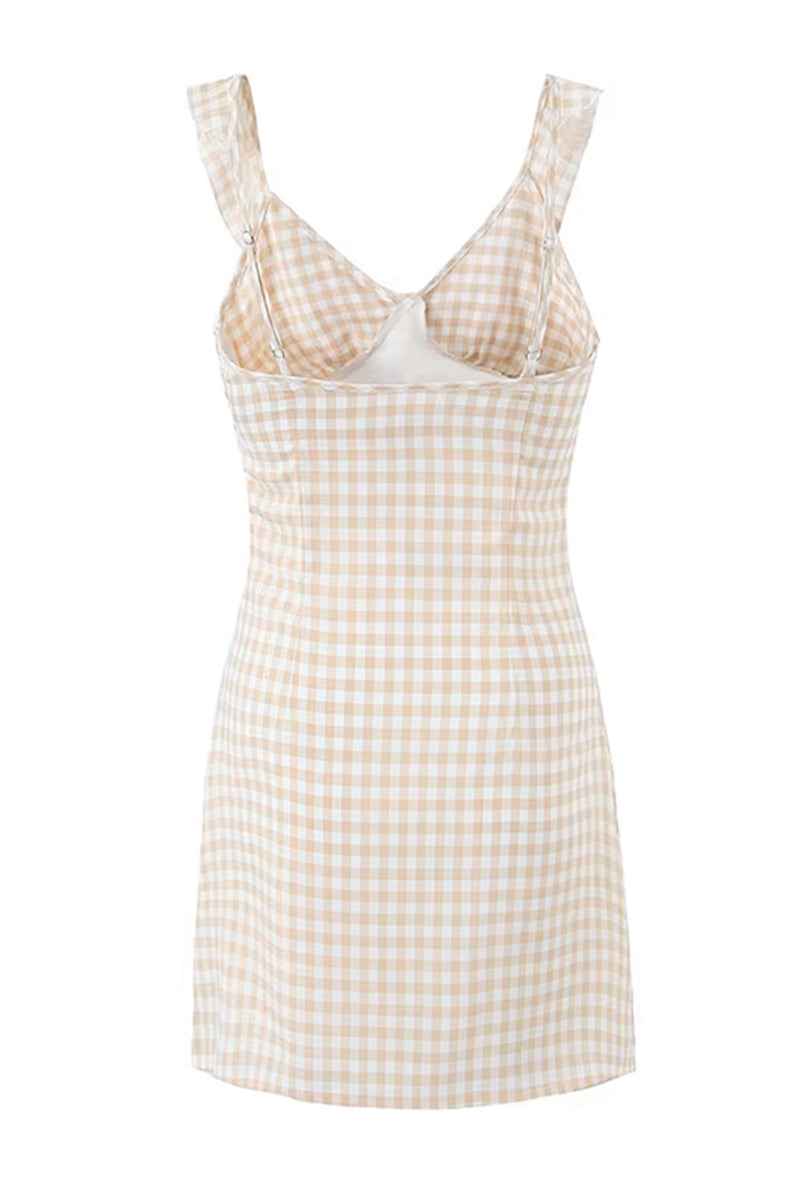 Katherine Plaid Mini Dress | Jewelclues #color_ginger