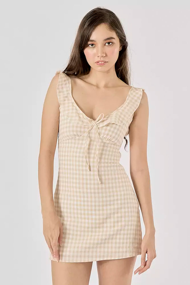 Katherine Plaid Mini Dress | Jewelclues #color_ginger