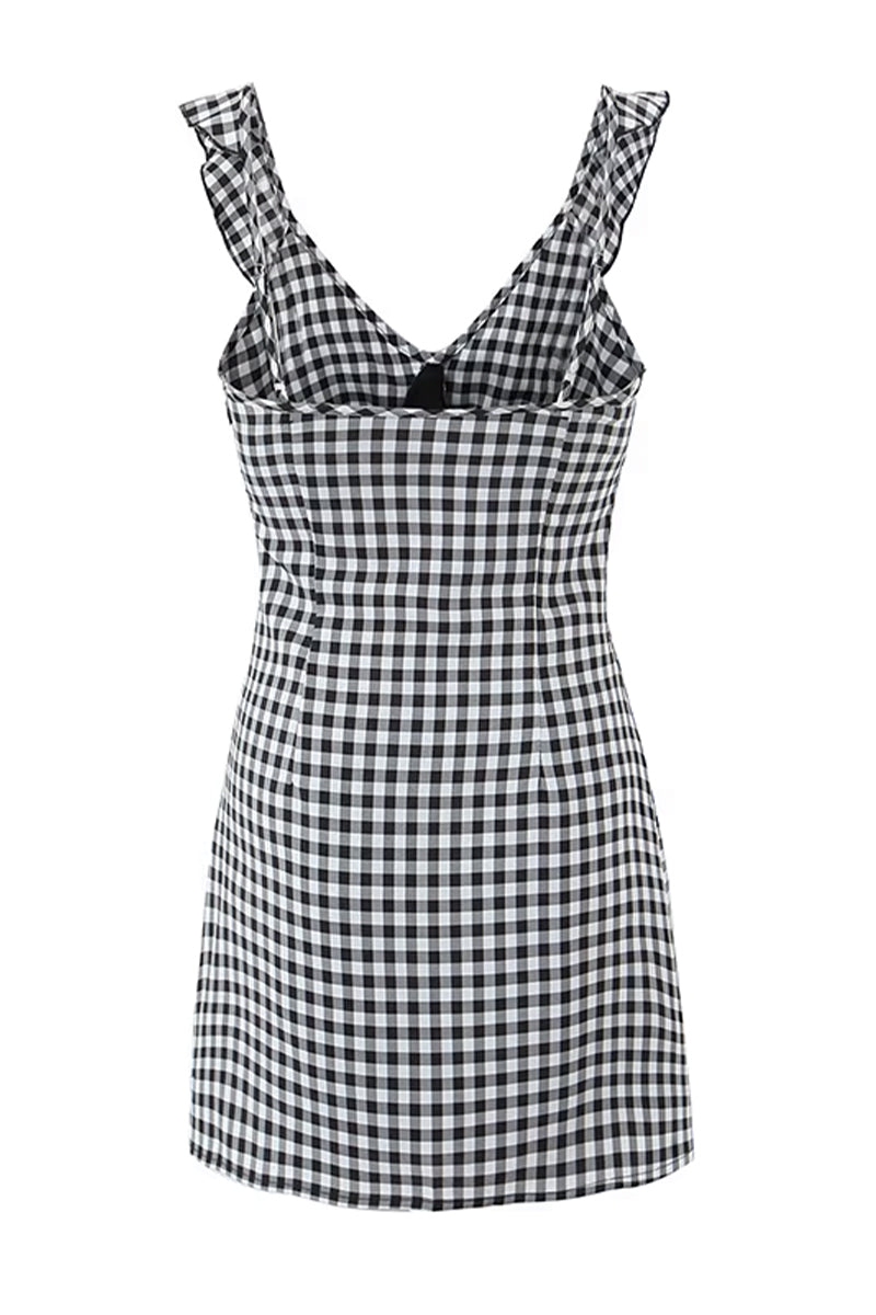 Katherine Plaid Mini Dress | Jewelclues #color_black