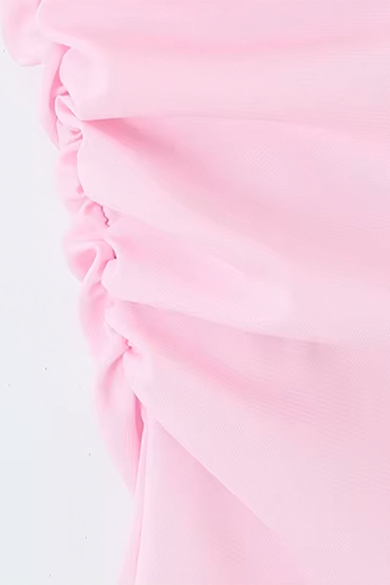 Lynne One-Shoulder Pink Mini Dress | Jewelclues