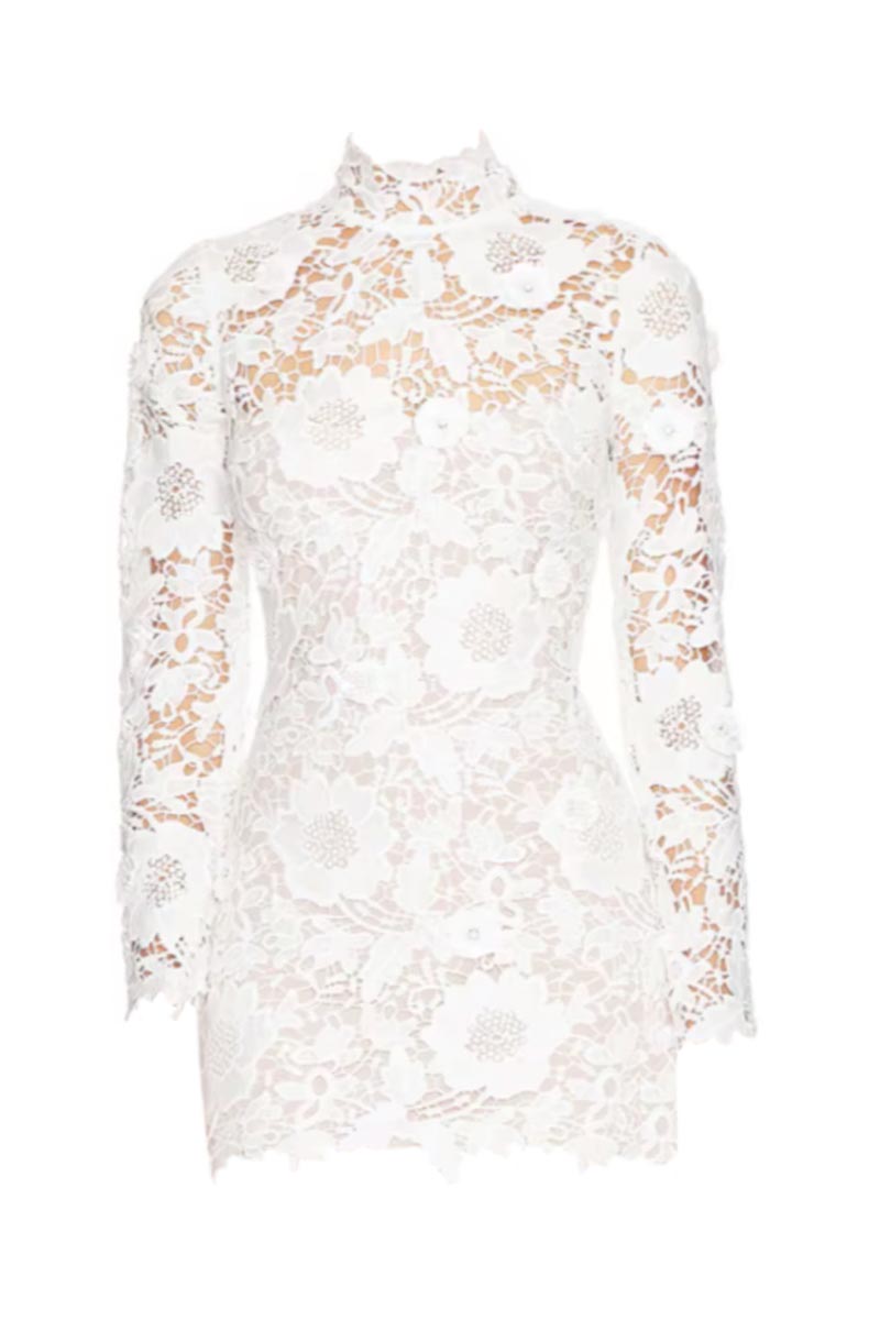 Malibu White Lace Mini Dress | Jewelclues