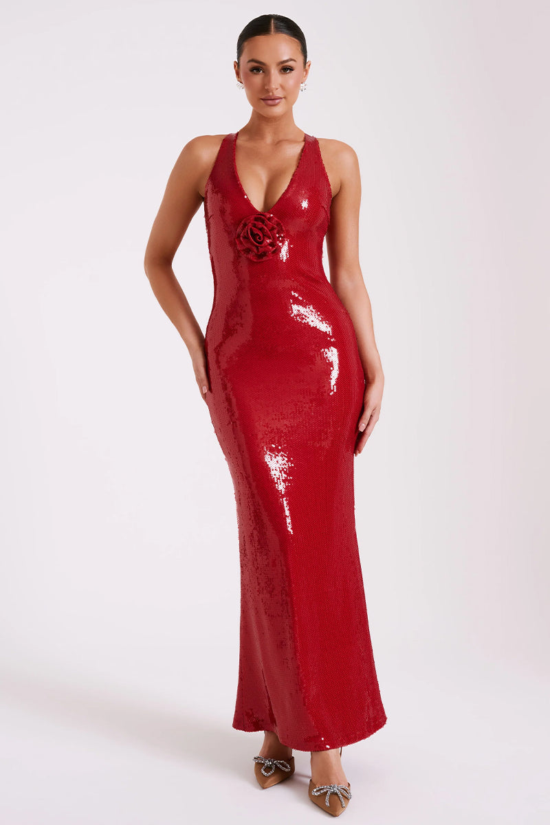 Backless sequin maxi dress hotsell