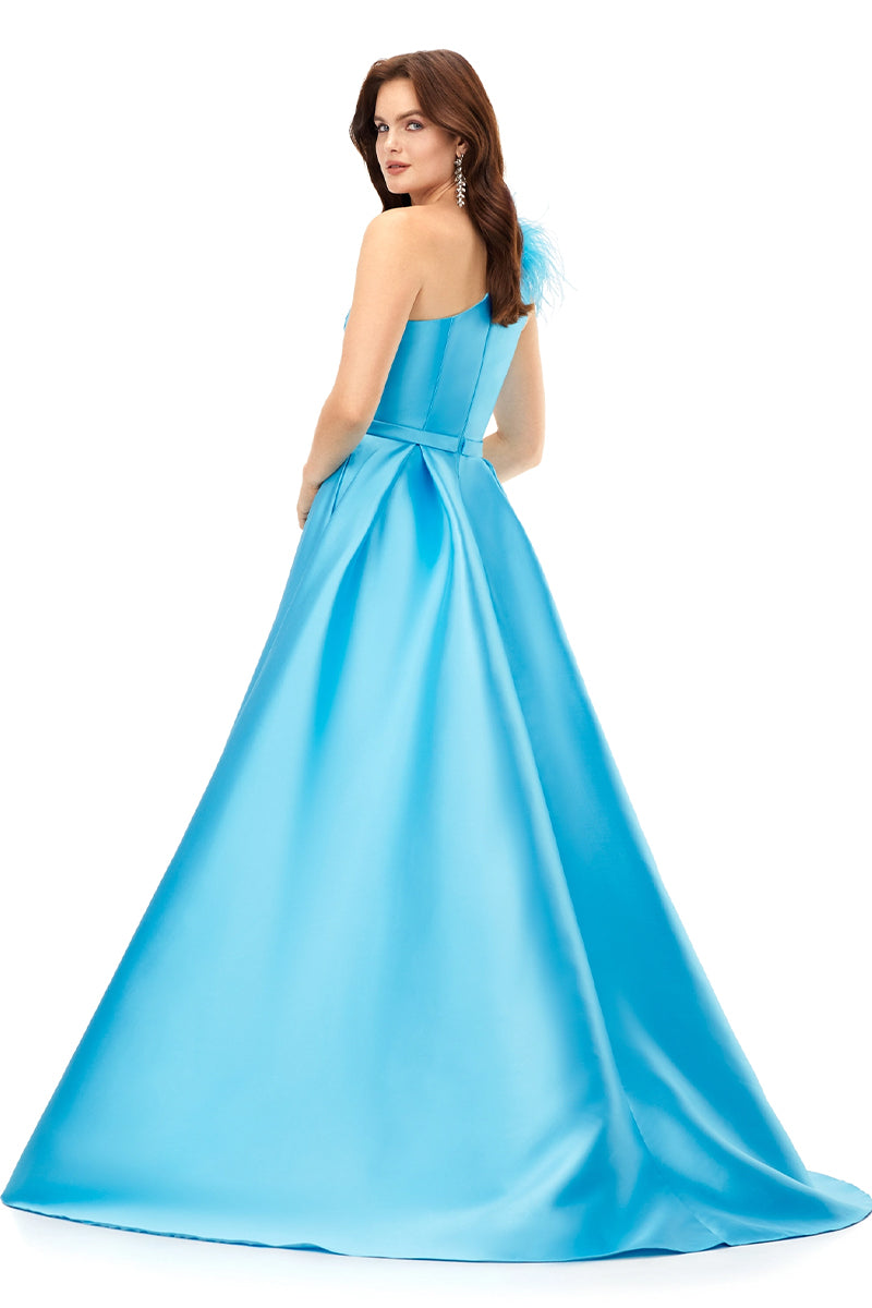 Monique One-Shoulder Maxi Dress | Jewelclues #color_turquoise