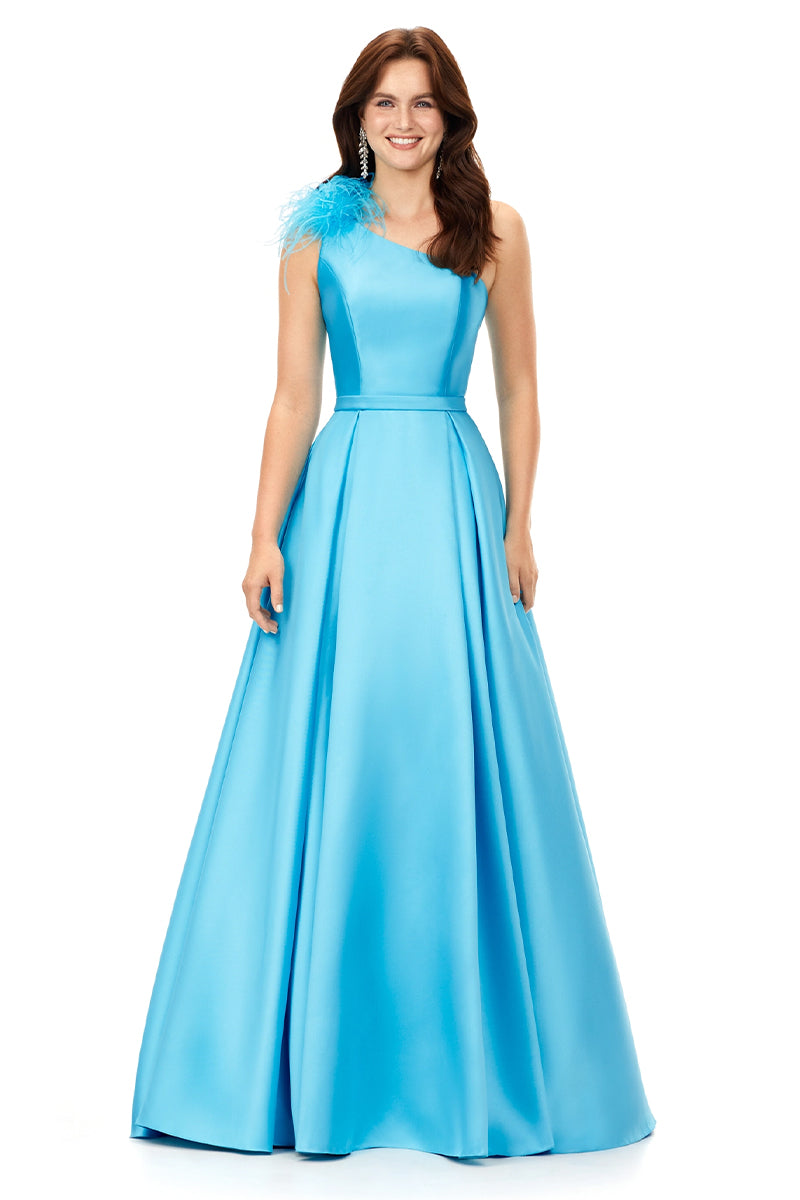 Monique One-Shoulder Maxi Dress | Jewelclues #color_turquoise