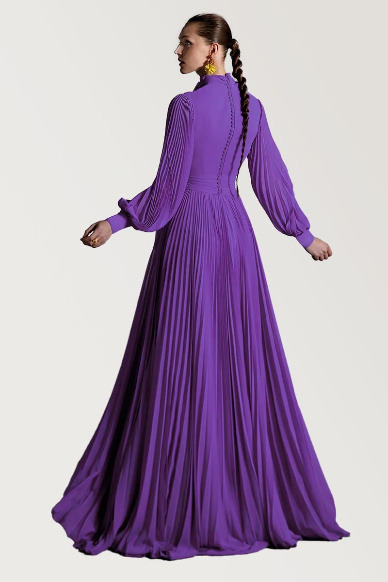 Noelani Pleated Maxi Dress | Jewelclues #color_purple