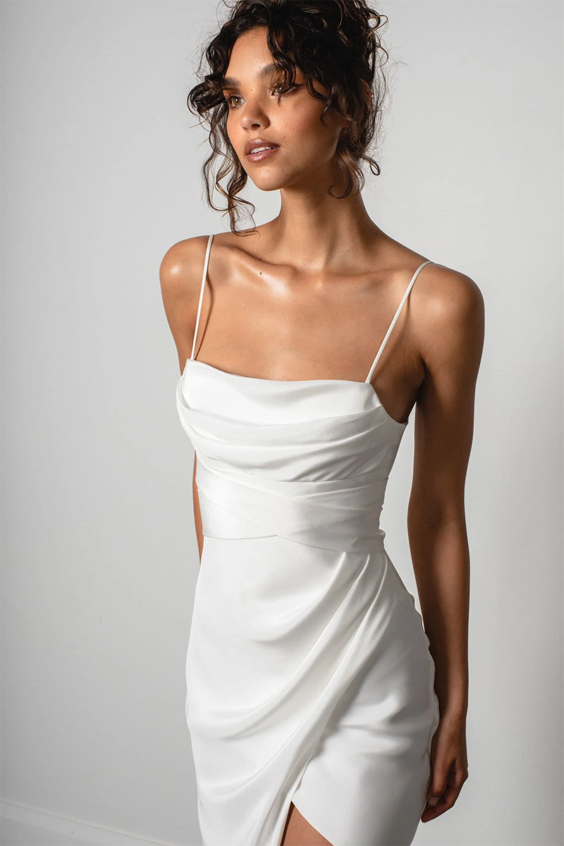 Now and Always Satin Wedding Dress | Jewelclues | #color_ivory