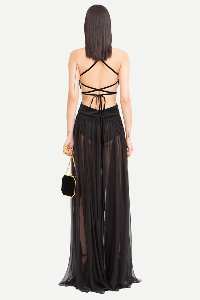 Sheer Backless Dress