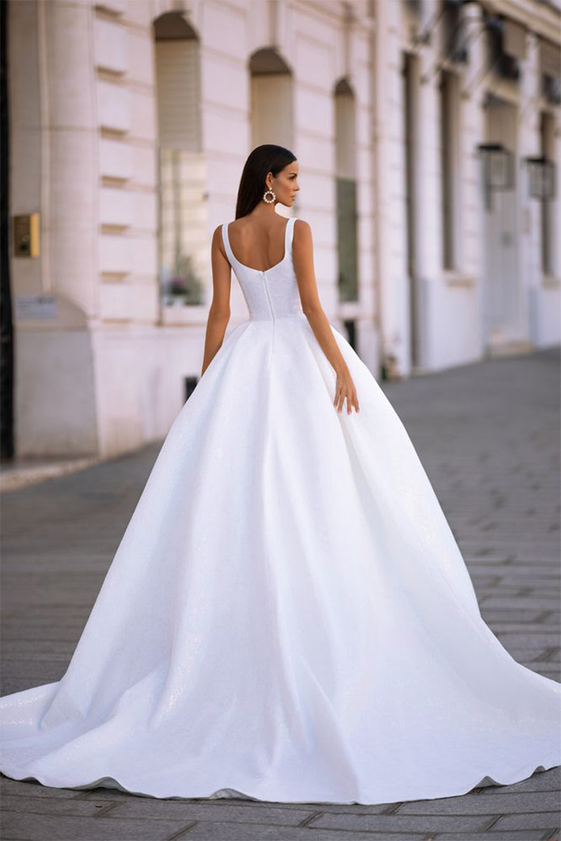 White sparkly wedding on sale dress