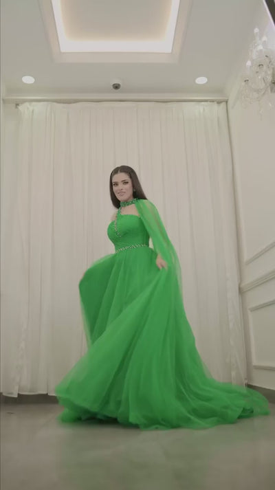 Aranyani Green Ball Gown | Jewelclues